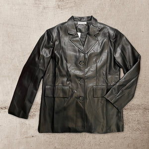 Gaia Faux Leather Blazer