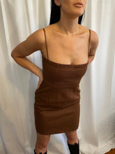 Lioness Side Slit Slip Dress in Brown